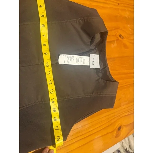 AKRIS PUNTO Sz 8 Taupe Belted Sheath Dress Cotton Blend Knee Length Quiet Luxury - Picture 6 of 10